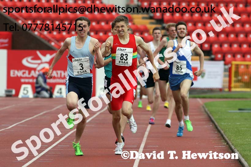 Inter boys 1500 metres, 2015 English Schools, Gateshead. Photo: David T. Hewitson/Sports for All Pics